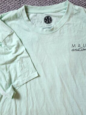 Maui And Sons T Shirt Mens XL  Blue Mint Short Sleeve Casual Hawaii Graphic Logo